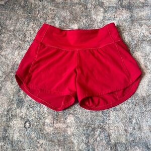 Lululemon SpeedUps 4” size 0 Dark Red LowRise